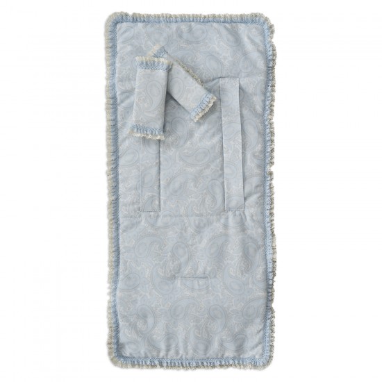 Colchoneta|Funda Silla Ligera Reversible con Cubre Arnés Sweetly Celeste|Originalbaby Colchoneta|Funda Silla Ligera Reversible con Cubre Arnés Sweetly Celeste