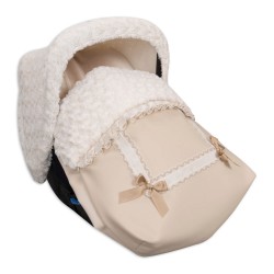 Sack Grupo 0 with hood and covers Harness Leather Beige