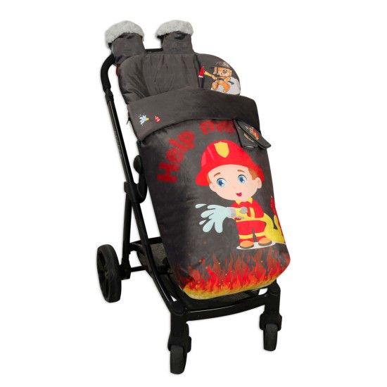 Saco para Silla paseo Impermeable con Manoplas y  Cubre Arnés Fireman