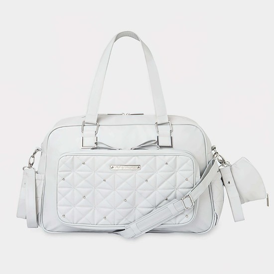 Maternity Bag Bow with Dummy Holder Gray