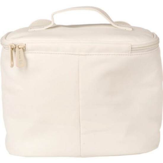 Round Beige Brioche toiletry bag
