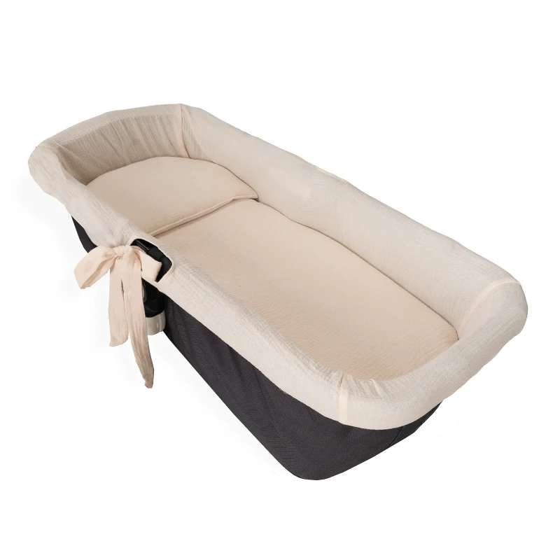 Set Capazo Tres Piezas Muselina Beige Set Capazo Tres Piezas Muselina Beige
