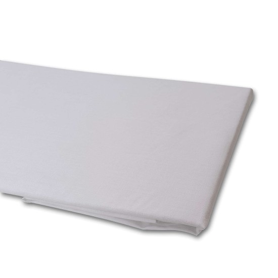 100% Cotton Fitted Sheet, Adjustable with Elastic Bands (White, Cot 60 x 120)