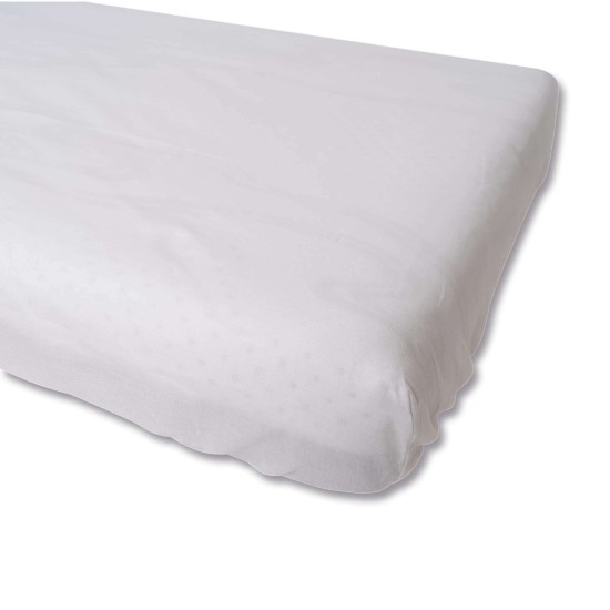 100% Cotton Fitted Sheet, Adjustable with Elastic Bands (White, Cot 60 x 120)