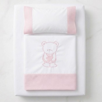 Juego de Sábanas de Cuna 60 x 120 Teddy Rosa Juego de Sábanas de Cuna 60 x 120 Teddy Rosa