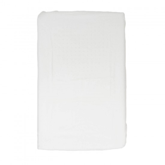 100% Cotton Fitted Sheet, Adjustable with Elastic Bands (White, Cot 60 x 120)