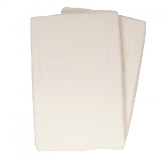 Set of 2 fitted sheets 100% Cotton. Adjustable with rubber. (Beige, Car/Carrycot/Cuckoo 80)
