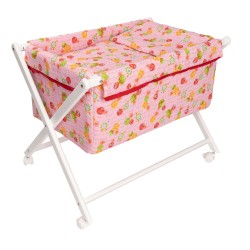 Wooden crib 80 x 50 cm Pink Globe