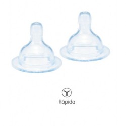 Tetinas de silicona flujo RÁPIDA Bebé Due Médic 