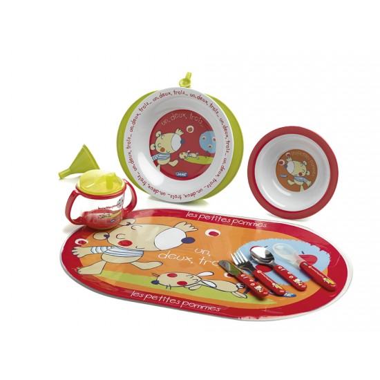 Set vajilla plato termo les petites pommes de 9 piezas Jané|Originalbaby Set vajilla plato termo les petites pommes de 9 piezas Jané