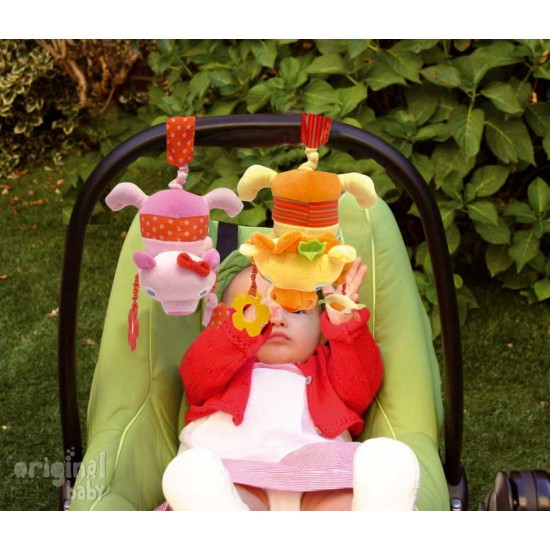 Sonajero con velcro y Temblón Rosa|Originalbaby Sonajero con velcro y Temblón Rosa