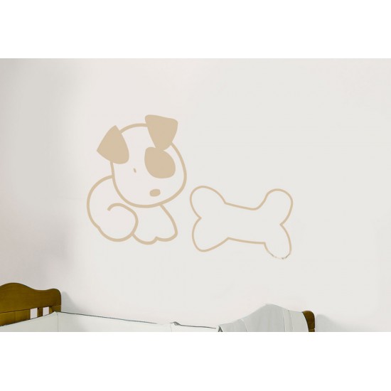 Vinilo decorativo modelo perro y hueso. Serie 24|Originalbaby Vinilo decorativo modelo perro y hueso. Serie 24