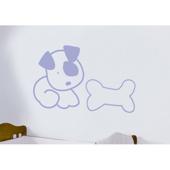 Vinilo decorativo perro con huesito|Originalbaby Vinilo decorativo perro con huesito