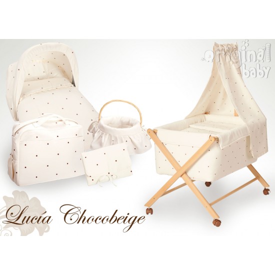 Edredón y protector de cuna 60 x 120, modelo Lucía ChocoBeige|Originalbaby Edredón y protector de cuna 60 x 120, modelo Lucía ChocoBeige