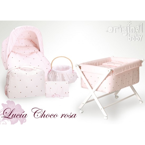 Edredón y protector de cuna 70 x 140, modelo Lucía Choco rosa|Originalbaby Edredón y protector de cuna 70 x 140, modelo Lucía Choco rosa