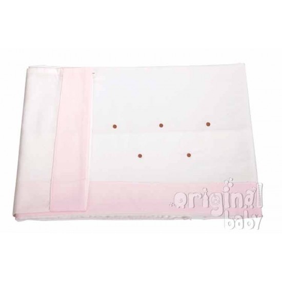 Juego de sábanas de minicuna Lucía Choco rosa|Originalbaby Juego de sábanas de minicuna Lucía Choco rosa