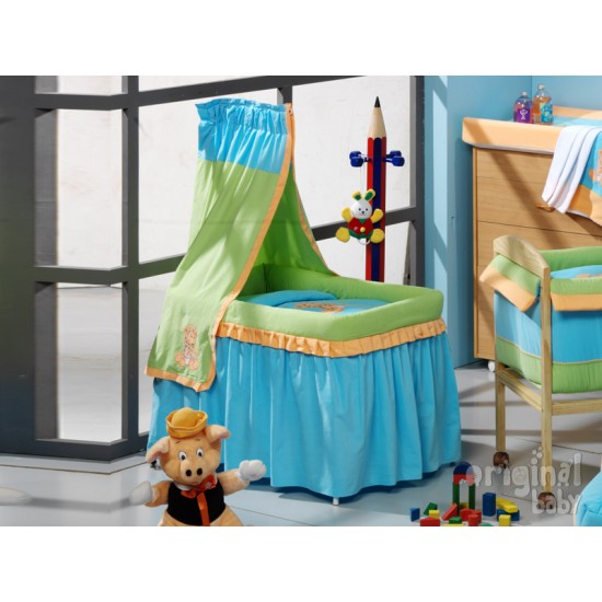 Minicuna metálica con dosel Jirafa 01|Originalbaby Minicuna metálica con dosel Jirafa 01