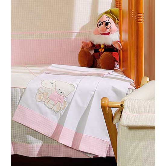 Juego sabanas mini cuna 3 piezas Osito Rosa|Originalbaby Juego sabanas mini cuna 3 piezas Osito Rosa
