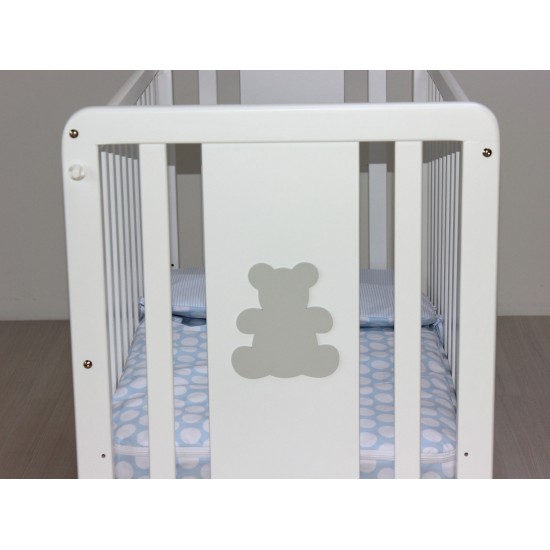 Estructura de cuna blanca Oso Gris|Originalbaby Estructura de cuna blanca Oso Gris