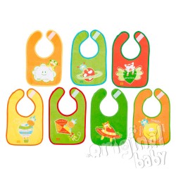 Set 7 days bibs with Velcro (colorful background)