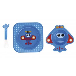 New Dishes for Microwave 4pieces Fun Blue