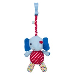 Sonajero de paseo con pinza elefante azul