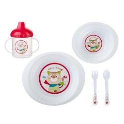 5-piece dinnerware Jungle Pocket Red SARO
