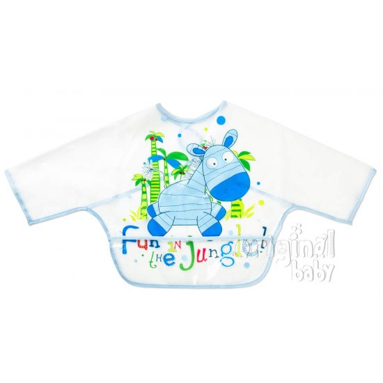 Babero con mangas y bolsa azul|Originalbaby Babero con mangas y bolsa azul