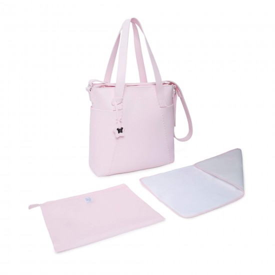 Bolso Panera + Cambiador Polipiel Love Rosa