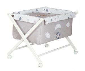 Sábanas Minicuna bebé Patitos Blanco Gris- Interbaby 100% algodón