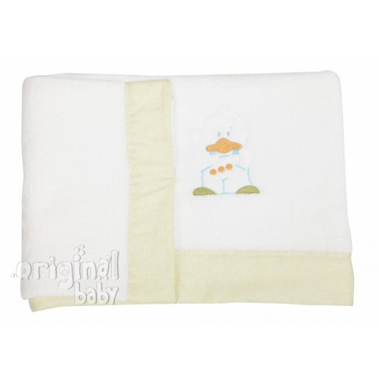 Juego de sábanas de minicuna coralina Patito|Originalbaby Juego de sábanas de minicuna coralina Patito