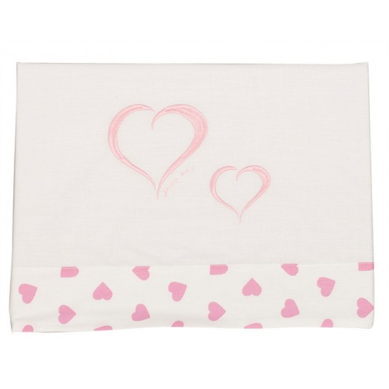 Juego de sábanas de minicuna Corazones rosa|Originalbaby Juego de sábanas de minicuna Corazones rosa