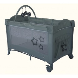 Travel cot Dream Star Smooth Gray
