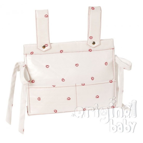 Bolso Panera Plastificada Piqué blanco rojo|Originalbaby Bolso Panera Plastificada Piqué blanco rojo