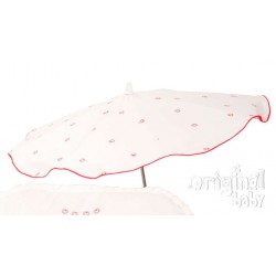 Baby parasol red white piqué