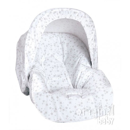 Funda de grupo 0 Estrellitas Gris (Capota Regalo)|Originalbaby Funda de grupo 0 Estrellitas Gris (Capota Regalo)