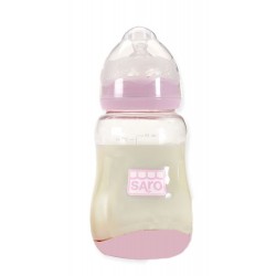 Biberón boca ancha 300 ml. Rosa