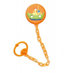 Cadena porta-chupetes 3D Naranja