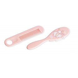 Comb brush cylinder Saro Transparent Pink