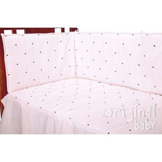 Edredón y protector de cuna 70 x 140, modelo Lucía Choco rosa|Originalbaby Edredón y protector de cuna 70 x 140, modelo Lucía Choco rosa