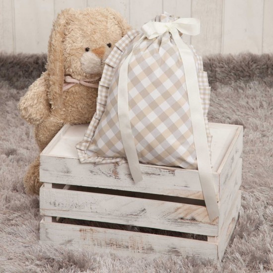 Bolsa Merienda Cuadros Beige|Originalbaby Bolsa Merienda Cuadros Beige