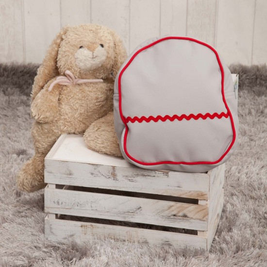 Mochila Guarderia poli piel Gris rojo|Originalbaby Mochila Guarderia poli piel Gris rojo