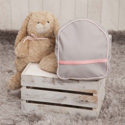 Mochila Guarderia Gray Pink poly skin