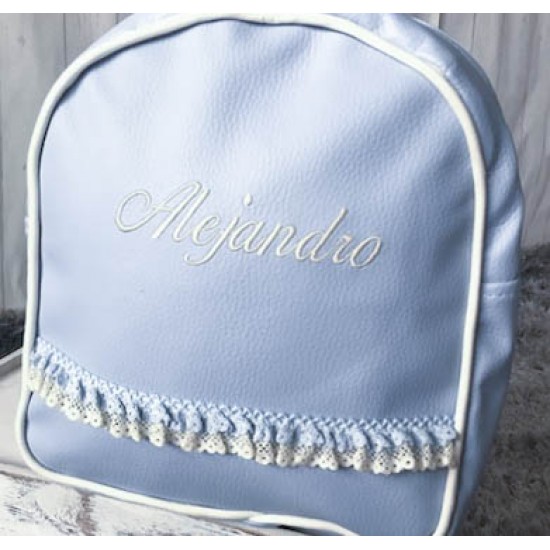 Mochila Guarderia poli piel celeste|Originalbaby Mochila Guarderia poli piel celeste