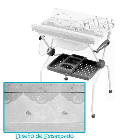 Bañera de bebé plegable bidé lunas y estrellas gris|Originalbaby Bañera de bebé plegable bidé lunas y estrellas gris