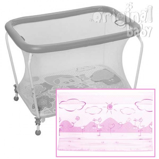 Parque rectangular Gigüeña rosa|Originalbaby Parque rectangular Gigüeña rosa