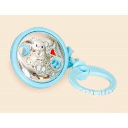 Teddy bears chain silver soothers blue