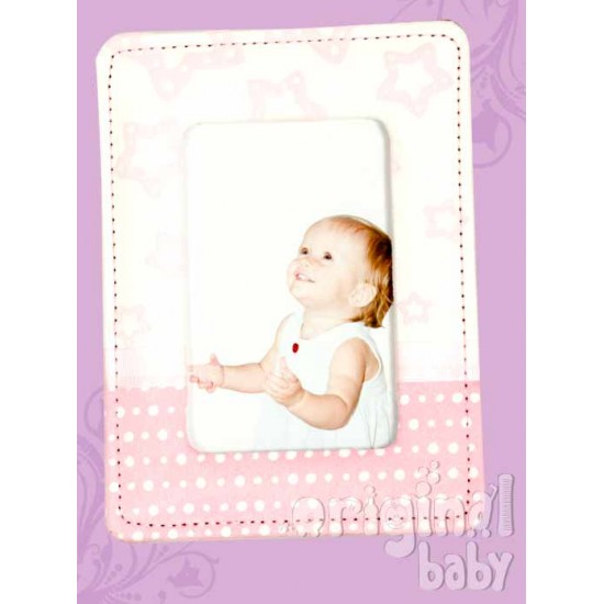 Marco de fotos símil de ante rosa|Originalbaby Marco de fotos símil de ante rosa