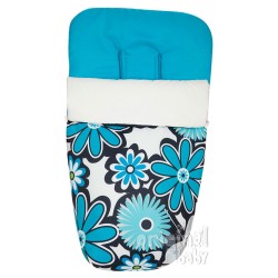 Saco para la silla de paseo  Flores Turquesa