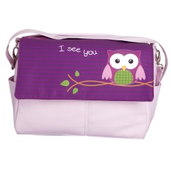 Leather bag Purple Owl